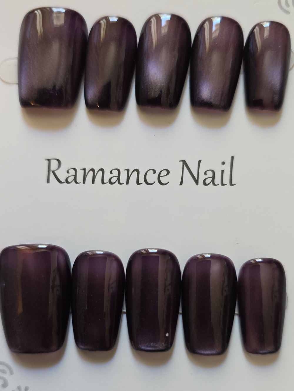 Purple Press-On Nails - Elegant Deep Purple Set Size Large